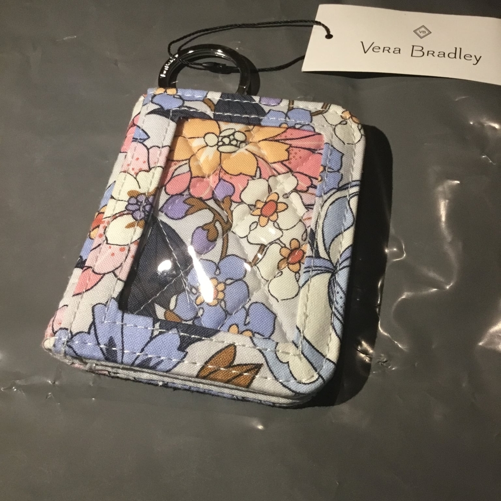 Vera Bradley Quilted Floral ID Wallet - Pastel Pink, Blue, Cream